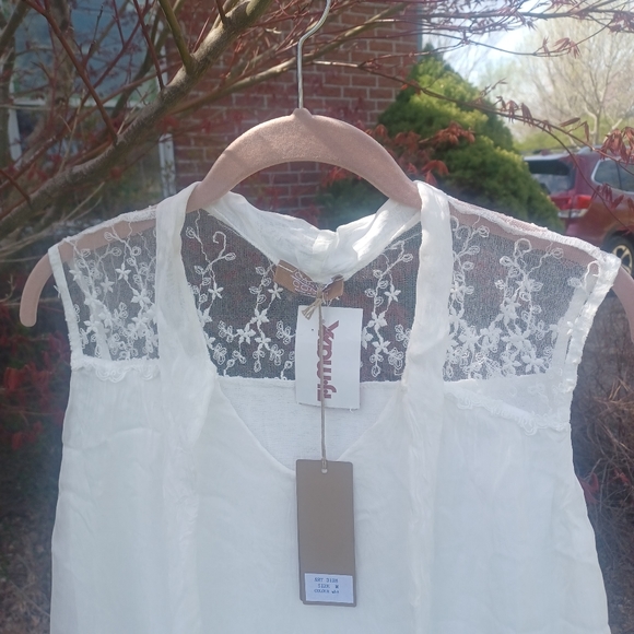 CARLA CONTI SLEEVELESS SILK CHIFFON CAMISOLE NWT WHITE SIZE MEDIUM - Picture 14 of 15